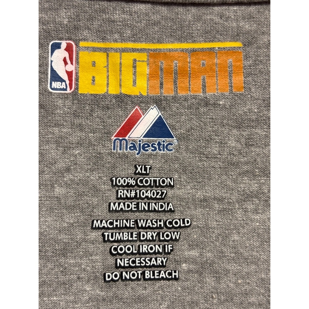 Sacramento Kings Majestic Big Man Graphic Shirt Mens Gray XL TALL NWT Classic - Picture 6 of 8
